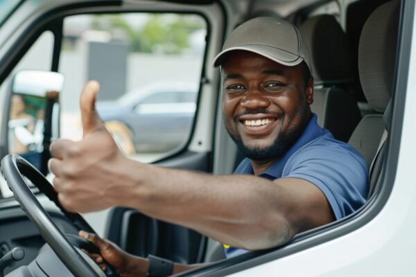 man-working-as-truck-driver-posing once-off wash happy customer